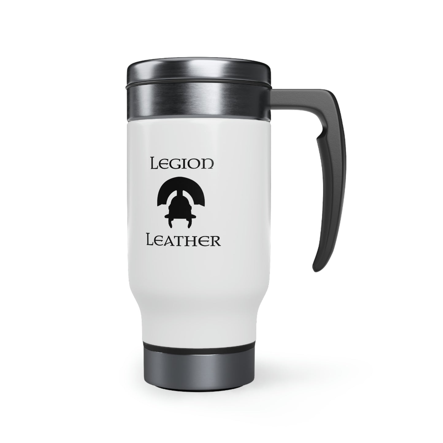 Legion Leather Stainless Steel Travel Mug with Handle, 14oz
