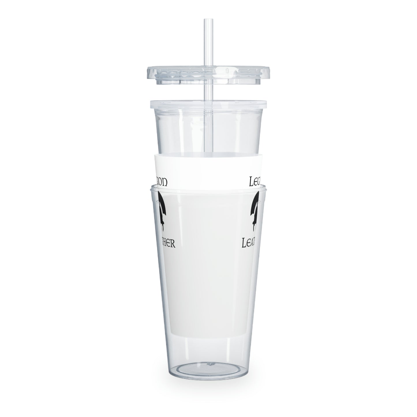 Legion Leather Logo Plastic Tumbler with Straw