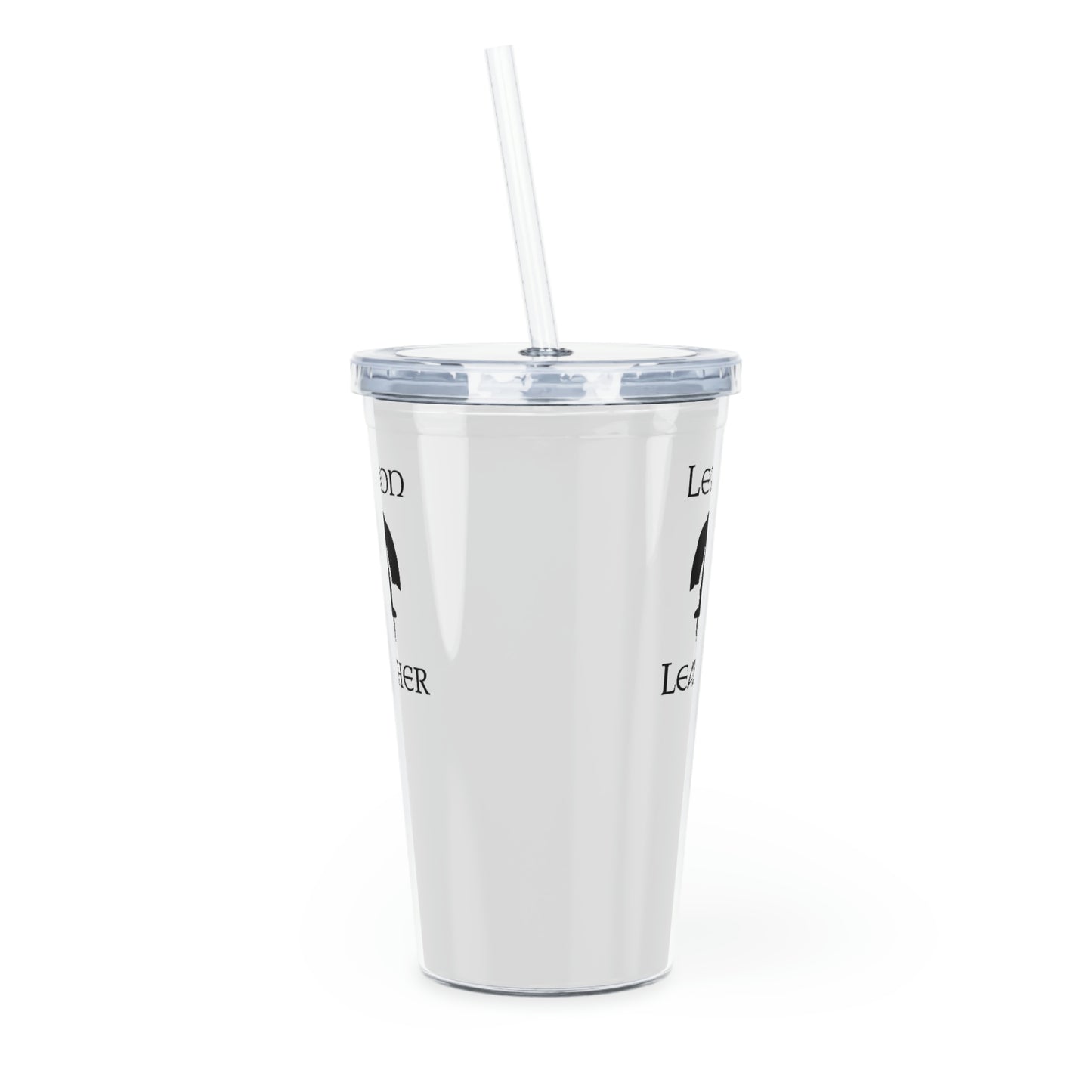 Legion Leather Logo Plastic Tumbler with Straw