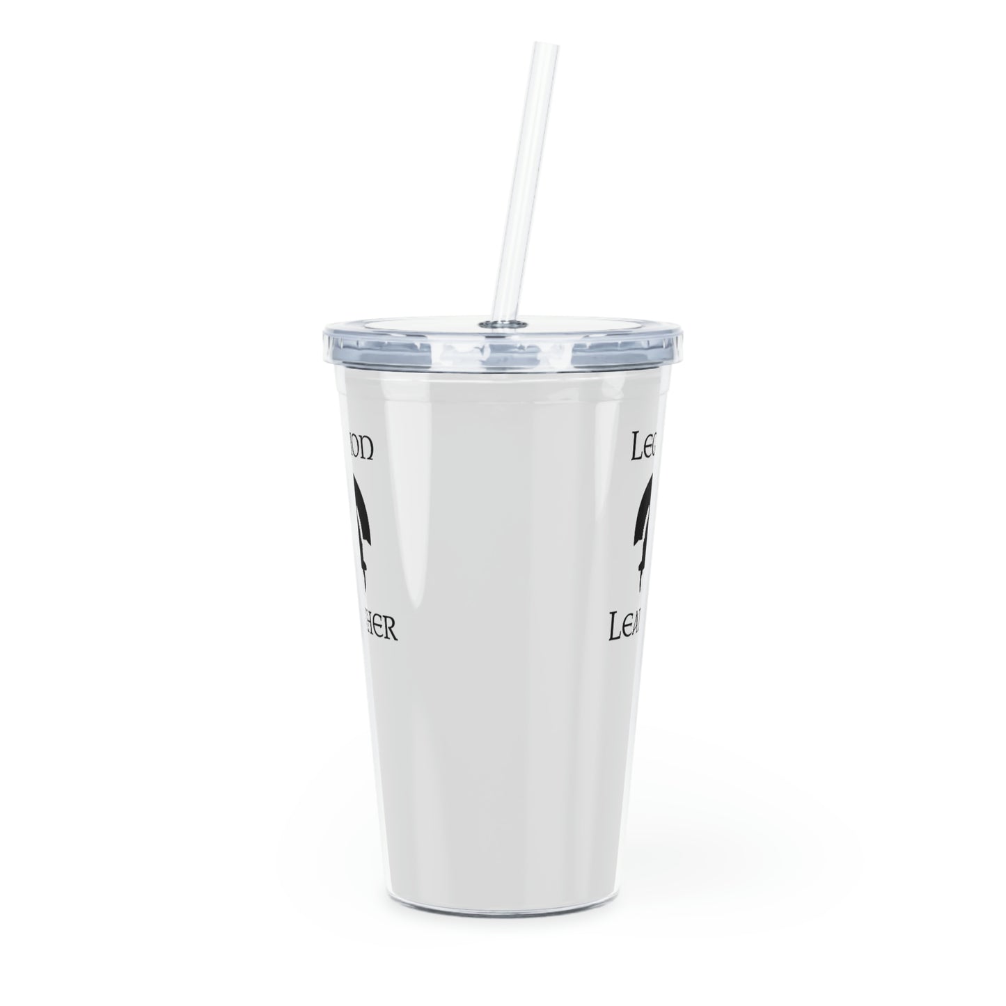 Legion Leather Logo Plastic Tumbler with Straw