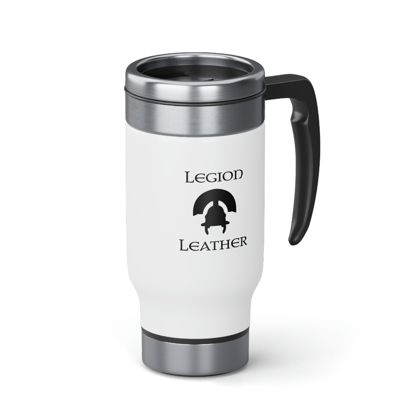Legion Leather Stainless Steel Travel Mug with Handle, 14oz