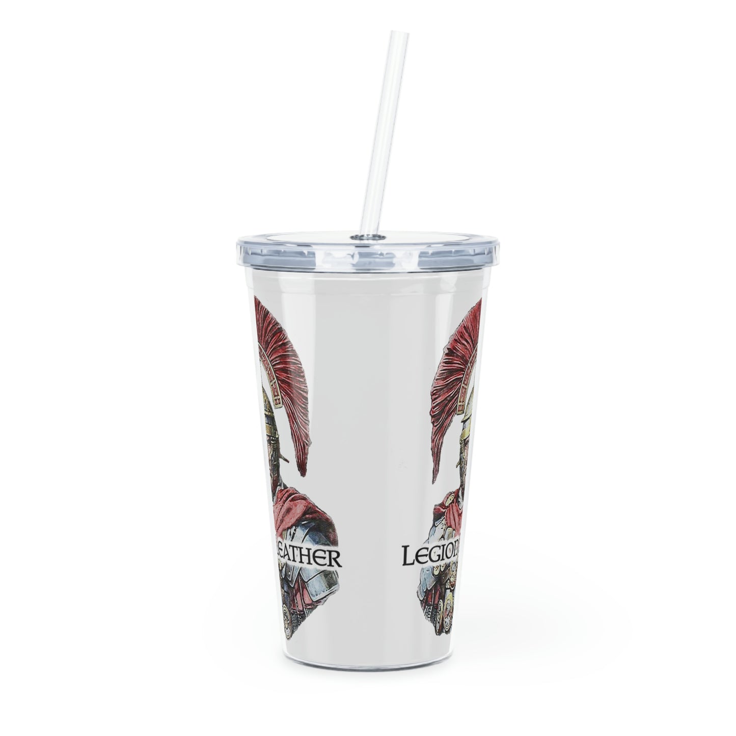 Legion Leather Plastic Tumbler with Straw