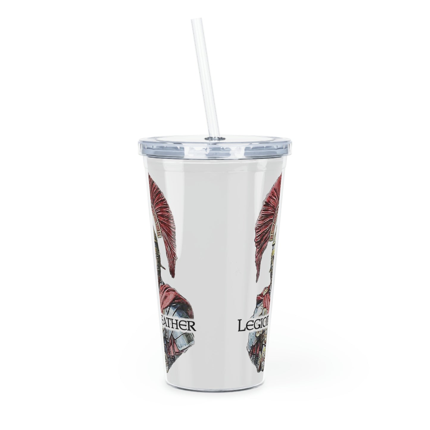 Legion Leather Plastic Tumbler with Straw