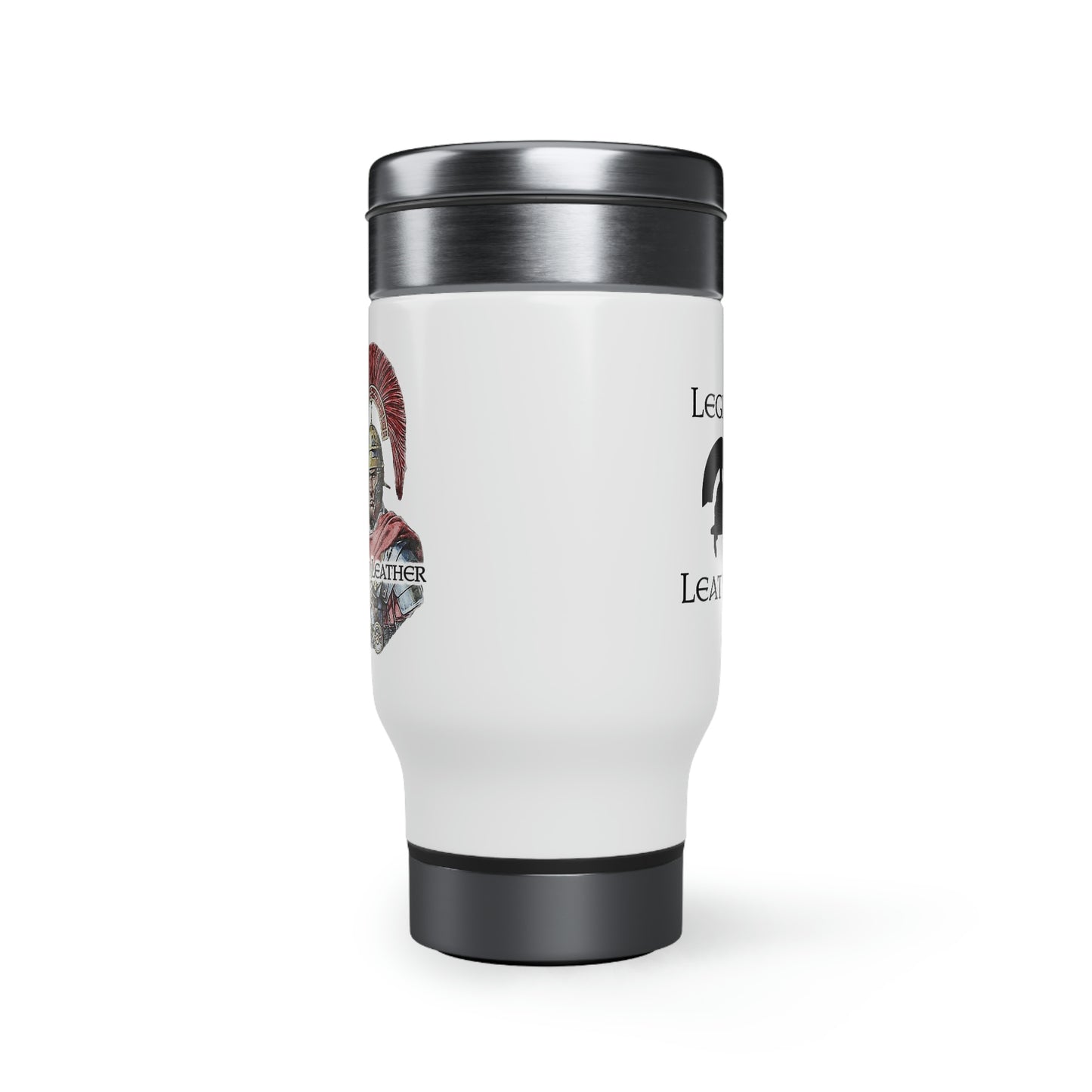 Legion Leather Stainless Steel Travel Mug with Handle, 14oz